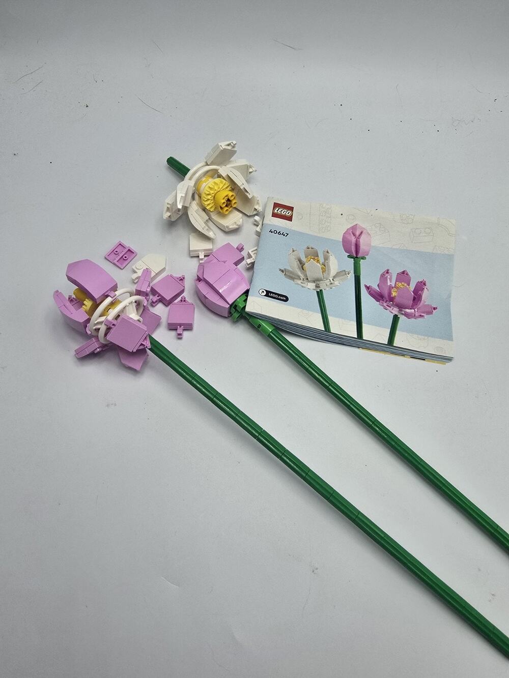 LEGO 40647 Lotus Pink and White Flowers Legos Not Complete